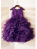 Satin Organza Ruffled Floor Length Flower Girl Dress